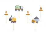 Cupcake toppers - Construction vehicles, 4-7 cm, mix (1 pkt / 6 pc.)