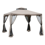 Sodo paviljonas Paviljonas Sodo palapinė &Scaron;ventinė palapinė Vakarėlių palapinė su 4 x &scaron;oninėmis sienomis, atspari oro sąlygoms Metalas + poliesteris Pilka 2,94 x 2,94 x 2,65 m