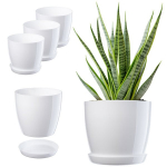 3x vazonas 23cm Dangtis su stovu Baltas