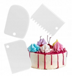 Virtuvinės mentelės tortų dekoravimui baltos spalvos 3 vnt.