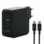 &bdquo;100W GaN maitinimo adapteris su 2m kabeliu, 2 USB-C + 1 USB-A, greito įkrovimo sieninis adapteris kompiuteriams, plan&scaron;etėms ir i&scaron;maniesiems telefonams&ldquo;