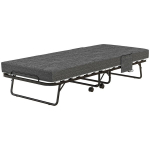 Sulankstoma lova, čiužinys, 4 ratukai, metalinis rėmas, iki 150 kg, 190 x 80 x 42 cm, tamsiai pilka