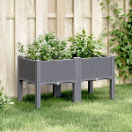 Sodo lovelis su kojomis, pilkos spalvos, 80x40x42cm, pp