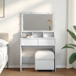 Kosmetinis staliukas su led, baltos spalvos, 80x41x134,5cm