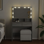 Kosmetinis staliukas su led, pilkas ąžuolo, 80x41x134,5cm