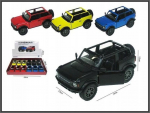 Metalinis "ford Bronco" 2022 modelis, 1:34, atviras stogas, mėlynas