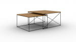 2-ių kavos staliukų komplektas ADRK Furniture Licco, rudas/juodas