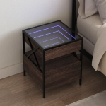 Naktinis staliukas su infinity led, rudo ąžuolo, 40x40x51cm
