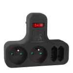 Monitorius Maclean Mce224 E/b prailgintuvas su 4 lizdais ir jungikliu