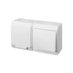 Baltas vieno lizdo jungiklis Hermes Ip44