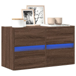 Sieninė tv spintelė su led lemputėmis, ruda ąžuolo, 80x31x45cm