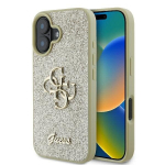 Guess Fixed Glitter Big 4G dėklas iPhone 16 Plus&ldquo; auksinis