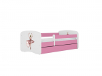 Vaiki&scaron;ka lova be čiužinio ir stalčiaus Kocot Kids BabyDreams Pink dancer, 160x80cm, rožinė