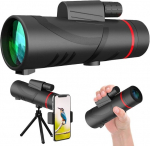 Monokuliarinis teleskopas, 12 x 50 HD Galingas monokulinis, atsparus vandeniui
