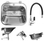 AQUA HEATING KOMORA/KRIAUKLĖ SKALBYKLŲ/SODAS/GARAZAS NERŪDIJANČIO PLIENO SATINO/MATINĖ/&Scaron;UKUOTA 65 X 50 X 21cm SU SKYLUTE SU LENTYNĖLE + VIRTUVĖS MAI&Scaron;YTUVAI FLEX