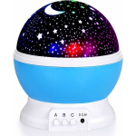 360&deg; LED žvaigždėtas dangus projektorius Star Sleeping Aid Baby Night Light vaikams, spalvingos &scaron;viesos &ndash; mėlynas pagrindas