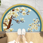(12-45X90CM)Kini&scaron;ki pusiau apvalūs grindų kilimėliai japoni&scaron;ko stiliaus kranas, spausdintos durys, neslidūs grindų kilimėliai Balkono kilimas prie&scaron;kambario verandos kilimėlis, 12-45X90cm