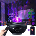 Star Projector Night Light LED lempa 10 spalvų 3-in-1 Bluetooth nuotolinio valdymo pultas ir U disko muzikos balso valdymas