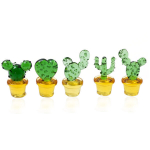 Kiti baldų aksesuarai,5vnt Glass Cactus Collection | Rankų darbo mini dykumos augalai | Stilingi stalo akcentai, stilius: stilius2;