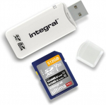 Integral Amincrsd Sd (secure Digital) vienos kortelės skaitytuvas, supakuotas be vargo - baltas