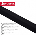 Gedotec durų tarpinė kambario durims M 680 | 1 ritinys - durų rėmo sandariklis | ilgis: 25 m | sulenkimo plotis: 12 mm | durų sandariklis plastikinis Tpe mink&scaron;tas Pvc juodas | durų sandarinimui | durų guma