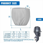 Pakabinamo variklio uždangalas 600d, tvirtas, neper&scaron;lampamas priekabos gaubtas, universalus, skirtas Mercury Yamaha Suzuki Evinrude, pilkas