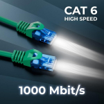 Deleycon Cat6 Ethernet tinklo kabelis, 5 m, žalias