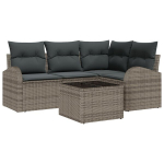 4 dalių sodo sofa komplektas su pagalvėmis juoda poli ratanas