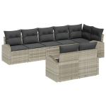9 dalių sodo sofa komplektas su pagalvėlėmis &Scaron;viesiai pilkas Poliratanas