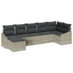 7 dalių sodo sofa komplektas su pagalvėmis &scaron;viesiai pilka poli ratano