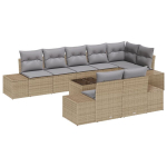 9 dalių sodo sofa su pagalvėlėmis juoda poli ratanas