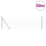 Hexagon Tvoros 0,4x50 m Cinkuotas plienas,Tvorų stulpai su pagrindo plok&scaron;tėmis 13 vnt &Oslash;32mm 50cm Cinkuotas plienas
