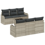 7 dalių sodo sofa komplektas su pagalvėlėmis &scaron;viesiai pilka poli ratanas,2 vietų sodo sofa su saugojimu ir pagalvėlėmis &scaron;viesiai pilka poli ratanas