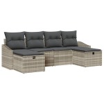 6 dalių sodo sofa rinkinys su pagalvėlėmis &scaron;viesiai pilkas poli ratanas