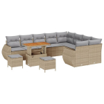 vidaXL Sodo Sofų Rinkinys 12 pcs Smėlio poliratanas