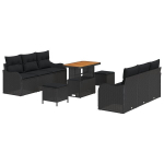 9 Dalių Sodo Sofa Komplektas Su Pagalvėlėmis Juodas Polirotas Ratanas Akacija,2 Sėdmenų Sodo Sofa Su Saugojimu Ir Pagalvėlėmis Juodas Polirotas Ratanas,3 Dalių Sodo Valgomojo Rinkinys Su Pagalvėlėmis Juodas Polirotas Ratanas Akacija