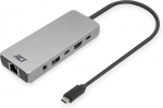 Act usb c dokas 6-in-1 su aliuminio korpusu, 8k@30hz hdmi, 2 prievadų usb 3.0, usb type c 100w pd, lan, audio, prijunkite papildomą monitorių prie ne&scaron;iojamojo kompiuterio - ac7095