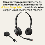 Jabra Engage 55 belaidės stereo ausinės su link 400 usb-c dect adapteriu &ndash; triuk&scaron;mą slopinantis mikrofonas, didelis veikimo nuotolis, klausos apsauga &ndash; sertifikuota ms teams &ndash; juoda