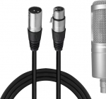 Geekria for creators xlr male į xlr female mikrofono kabelis 300 cm suderinamas su audio-technica ath at2020, at2035, at2021, at2040, at2005usb, atr1500x subalansuotu mikrofono kabeliu (juodas)