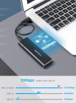 Aliuminio M.2 Nvme Sata Ssd dėklas Rshtech M.2 Nvme Usb adapteris Rtl9210b lustas palaiko Usb 3.1 Gen 2 10gbps Pcie ir Sata M-key (b+m Key), Uasp Trim, be įrankių, Type C ir Type A kabelis, Rsh-329