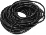 Kabelių mova, 10 m, lanksti, elektros priedai, kabelių ritės, vamzdžių ritės, spiralinis apvijos dangtelis, pvc kabelis, spiralinė žarna, izoliacinis organizatorius, kabelio dangtelis, juodas, vidinis skersmuo 6 mm