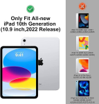 Dėklas su klaviatūra, skirtas ipad a16 11-os kartos 2025/ipad 10-os kartos 2022, voki&scaron;ka qwertz i&scaron;dėstymo belaidė nuimama bluetooth klaviatūra su dėklu, skirtu ipad 11/10,9 colio, mėlynas