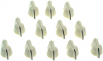 12 vnt. mini vi&scaron;tos galvos gitaros rankenėlės, 1/4" sriegis, antikvarinė balta