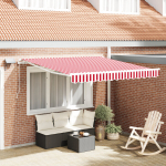Rankinė Įtraukiama Markizė su LED Raudona ir Balta 300x250 cm