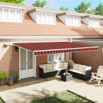 vidaXL I&scaron;traukiama markizė oranžinė ir ruda 500 &times; 300 cm