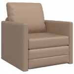 Grindų sofa-lova 2-in-1 Kapeučino 74x77x81 cm dirbtinė oda