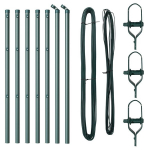 Tvorelių stulpai 7 vnt Žalia &Oslash;32 mm 80 cm Cinkuotas plienas