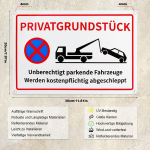 2 vnt. privačios nuosavybės ženklų rinkinys, ai&scaron;kus ženklas dėl parkavimo draudimo, parkavimo ženklai privati nuosavybė, 30 x 20 cm aliuminio ženklai, su lipnia juosta ir 4 gręžimo skylėmis