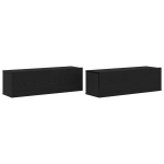 TV spintos 2 vnt Juoda ąžuolo 100x30x30 cm inžinerinė mediena