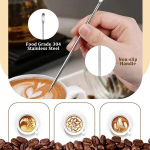 Coffee Art Maker rinkinys, 80 vnt. kavos filtrų, 16 vnt. kavos dekoravimo trafaretų, Latte dekoravimo meno ra&scaron;iklis, vienkartiniai nebalinti kūginiai filtro popieriai (v01)